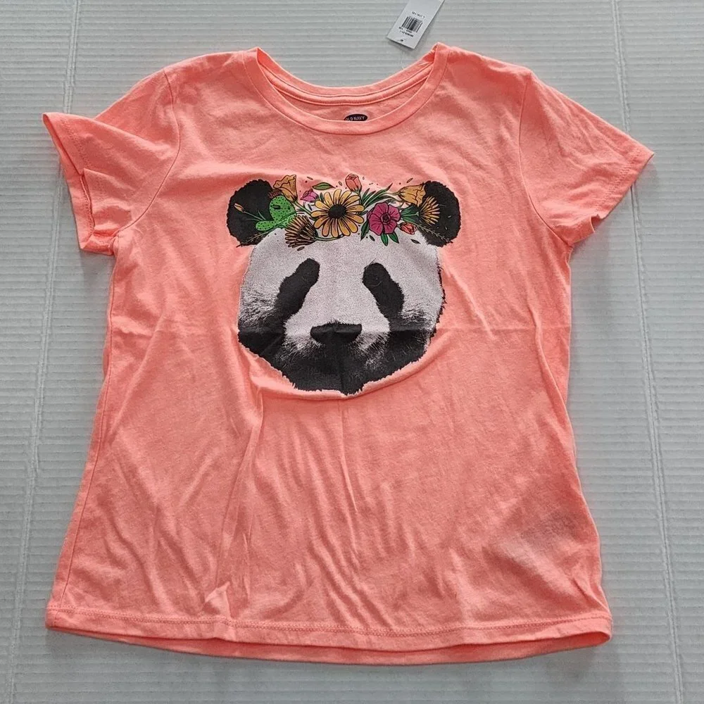 Old Navy outfit girls L 10-12 Pands t shirt shorts New